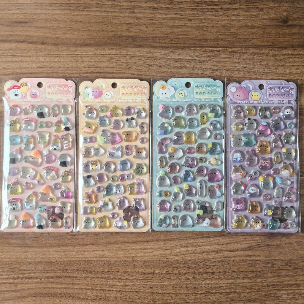 Phone Accessories Store - 4개의 귀여운 투명 팝 씰 스티커