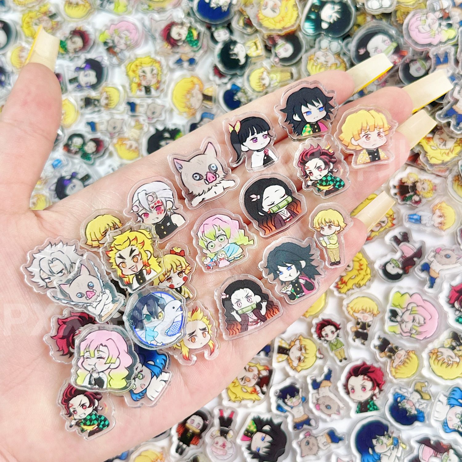 50/100개 1/2cm 미니 데몬 슬레이어 아크릴 시 - Phone Accessories Diy 리뷰 및 가격