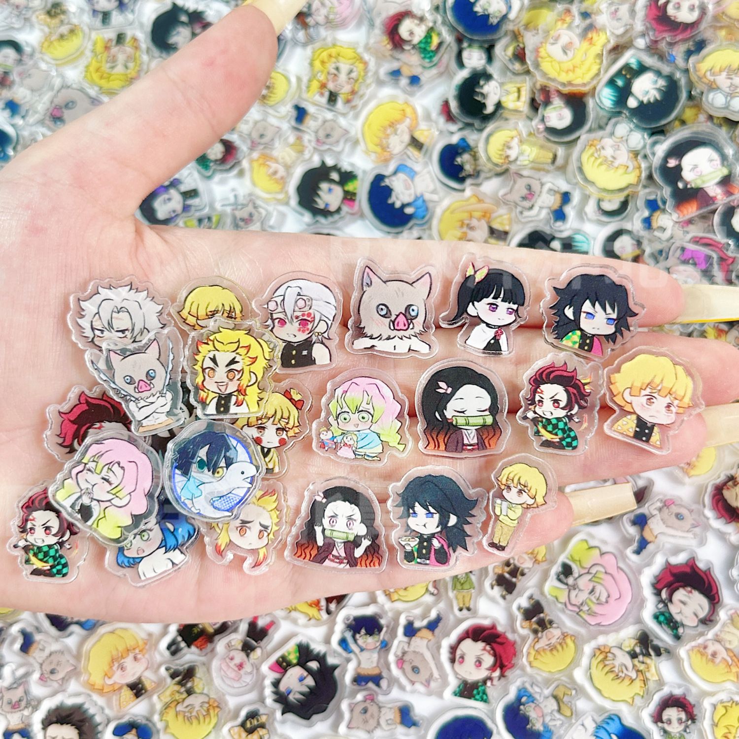 50/100개 1/2cm 미니 데몬 슬레이어 아크릴 시 - Phone Accessories Diy 리뷰 및 가격