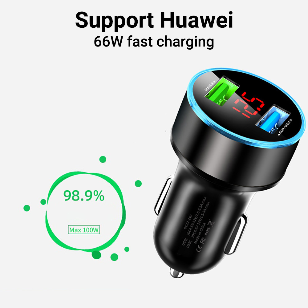 66W PD QC3.0 듀얼 포트 차량용 충전기 디지털 - Phone Accessories You Need 리뷰 및 가격