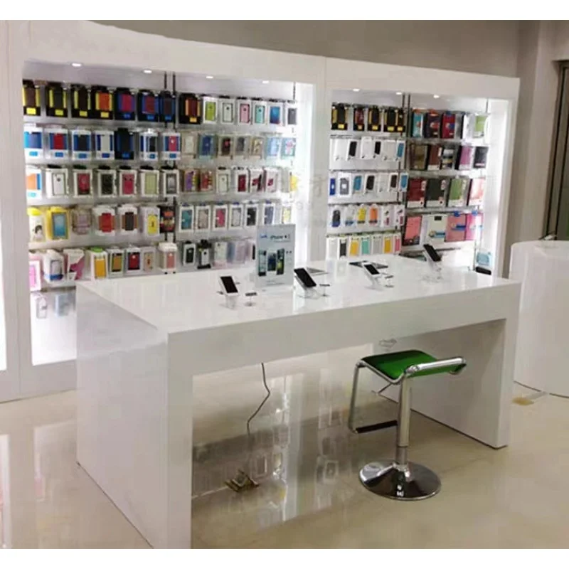 맞춤형, 나무 슬랫월 휴대폰 액세서리 캐비닛 (후크 포 - Phone Accessories Store 리뷰 및 가격