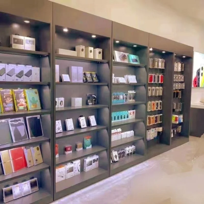 맞춤형, 나무 슬랫월 휴대폰 액세서리 캐비닛 (후크 포 - Phone Accessories Store 리뷰 및 가격