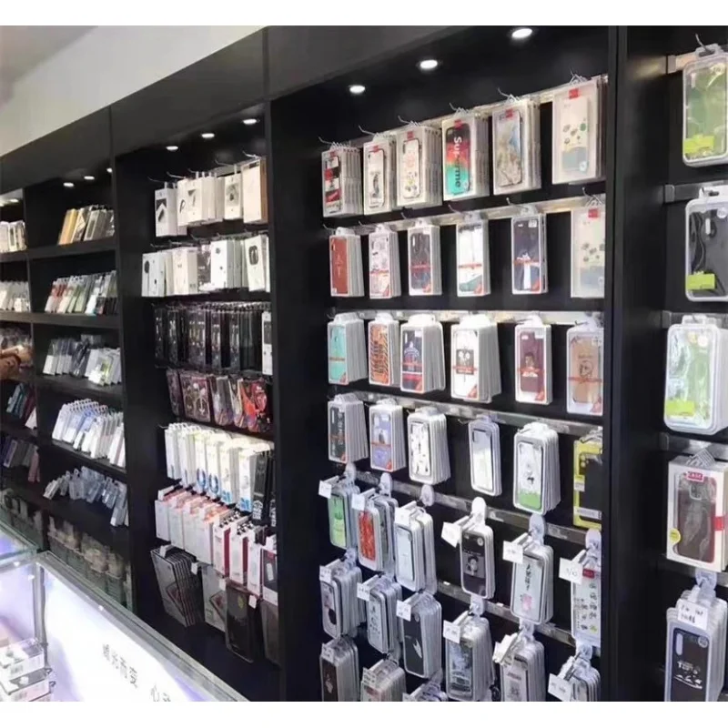 맞춤형, 나무 슬랫월 휴대폰 액세서리 캐비닛 (후크 포 - Phone Accessories Store 리뷰 및 가격