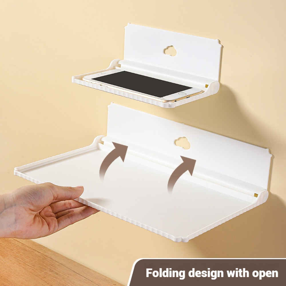 구멍 없이 접이식 벽걸이 수납 선반, 자가 접착 미니  - Phone Accessories Hooks 리뷰 및 가격
