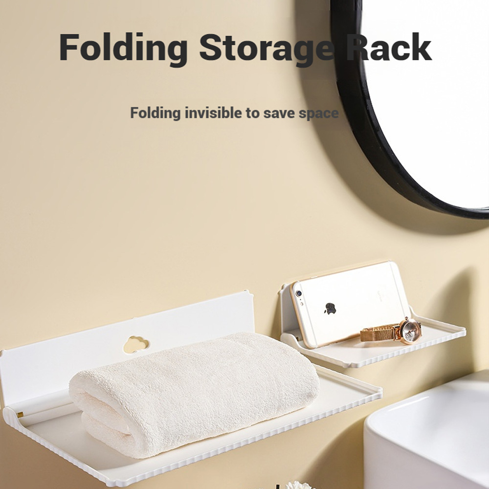구멍 없이 접이식 벽걸이 수납 선반, 자가 접착 미니  - Phone Accessories Hooks 리뷰 및 가격